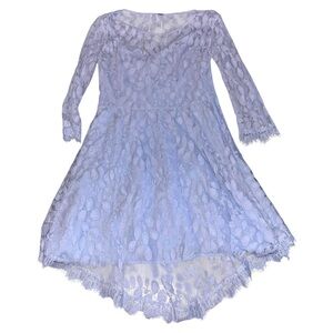 Free People Women Floral Mesh Lace Dress Size 4 Cocktail Party 3/4 Sleeve